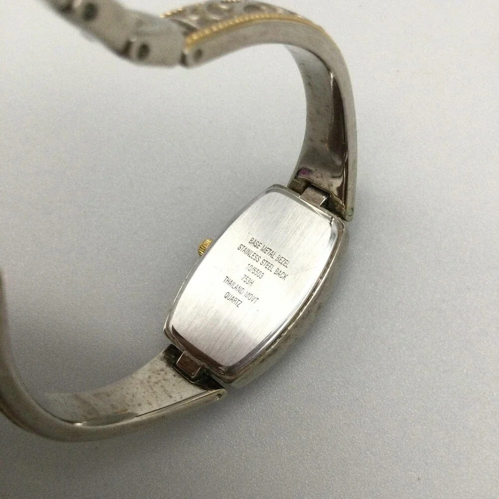 Anne Klein Womens Watch 17mm White Dial Two Tone Bangle New Battery 6.75